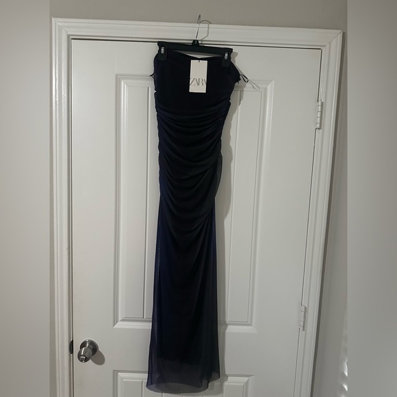 ZARA STRAPLESS PRINTED TULLE DRESS - Picture 13 of 14